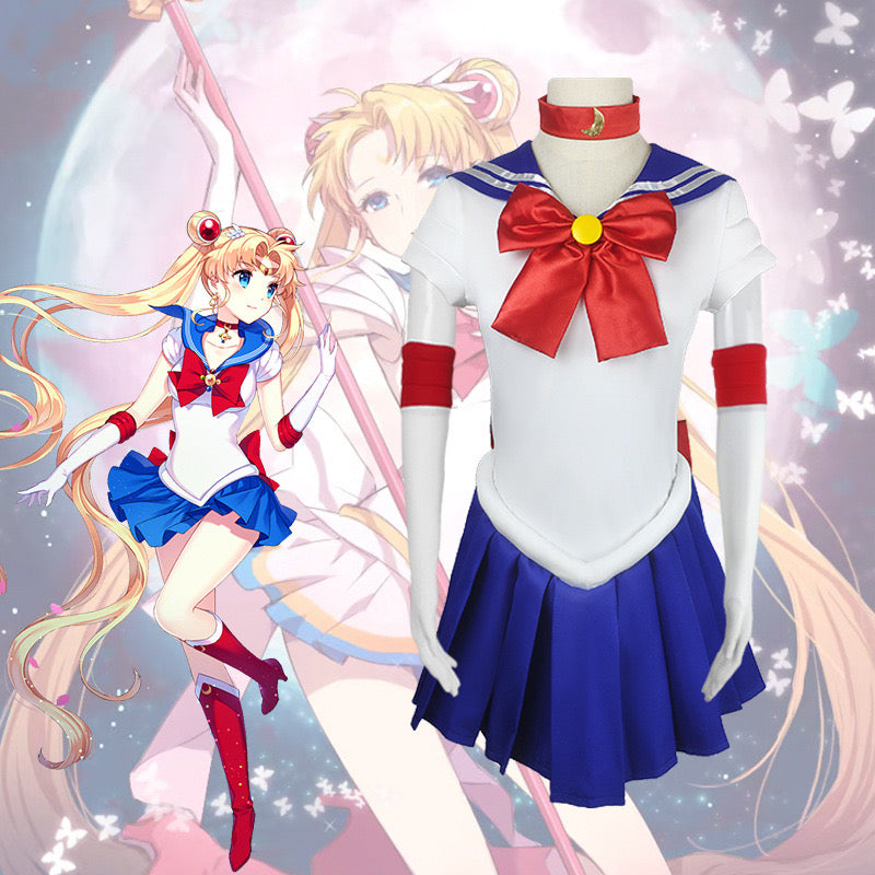 Anime Sailor Moon Tsukino Usagi Cosplay Costume Uniform Dress Outfits