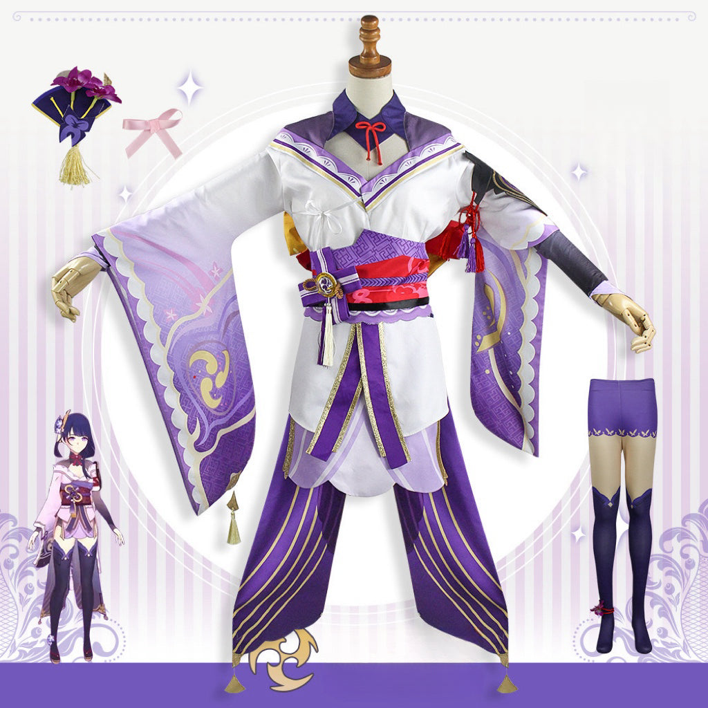 Anime Genshin Impact Beelzebul Raiden Shogun Cosplay Deluxe Costume