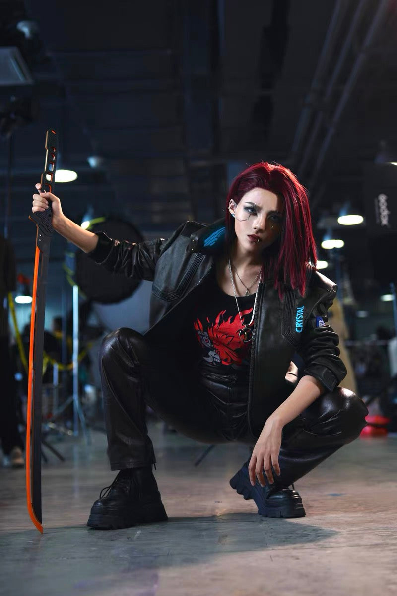 Gaming Cyberpunk 2077 Leather Jacket Cosplay Costume