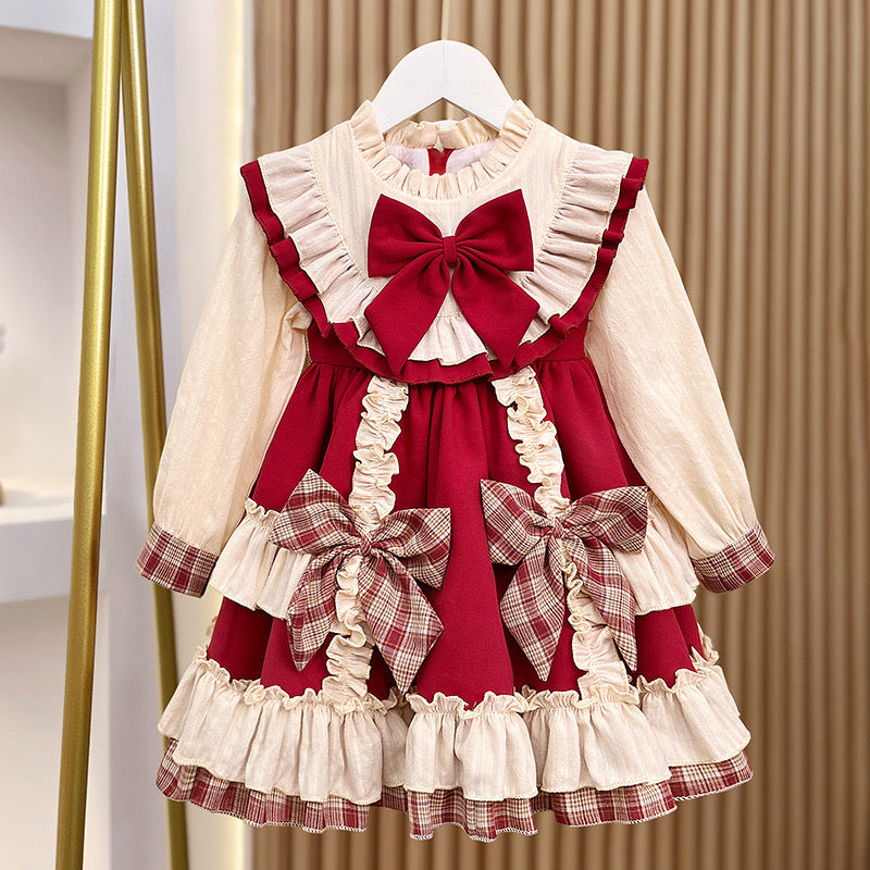 Girls Lolita Princess Dress Christmas Short-Sleeved