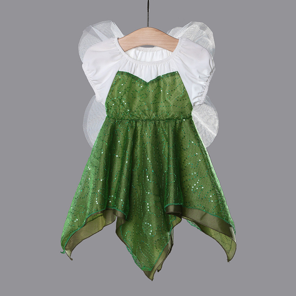 Kids TinkerBell Cosplay Flower Fairy Dress Costume