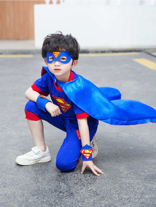 Kids Boy Superman Costume Short Sleeve T-Shirt Summer Outfit