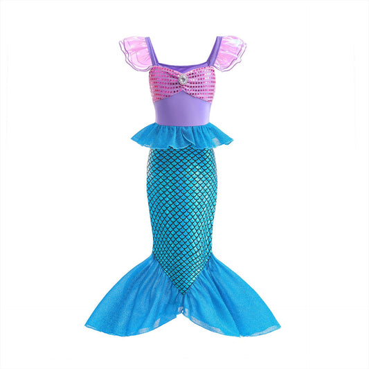 Kids Girls Mermaid Costume Sequin Party Dress