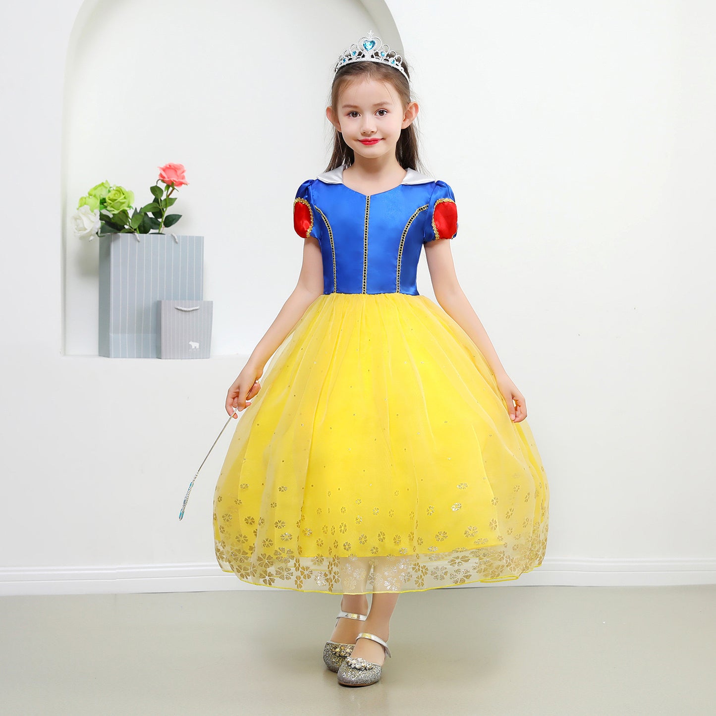 Kids Snow White Cosplay Costume Girls Princess Birthday Party Fancy Dress