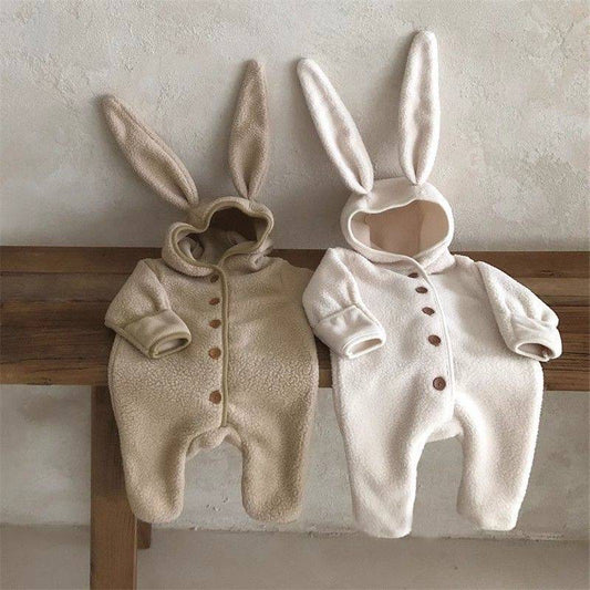 Kids Easter Cartoon Bunny Ears Long-sleeved Jumpsuit