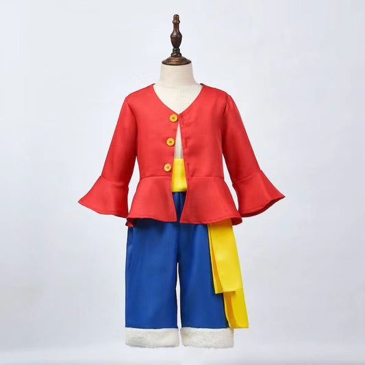 One Piece Anime Monkey D Luffy 2 Years Later Cosplay Costume with Hat