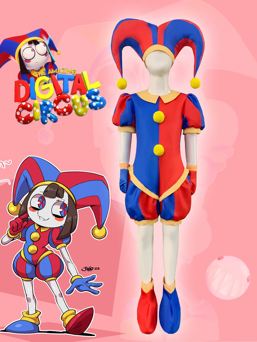 Kids The Amazing Digital Circus Pomni Cosplay Costume Jumpsuit Party Outfits