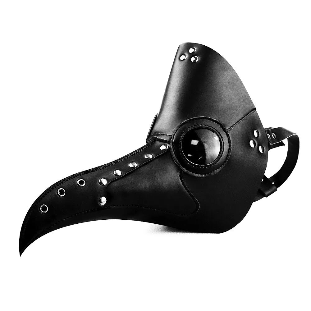 Plague Doctor Mask Bird Long Beak Faux Leather Steampunk Cosplay Party Halloween