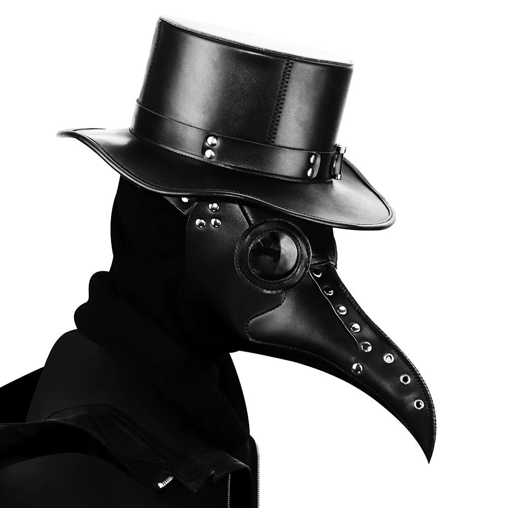 Plague Doctor Mask Bird Long Beak Faux Leather Steampunk Cosplay Party Halloween