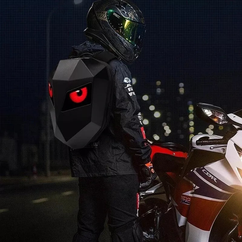 LED Backpack Motorcycle Riding Backpack Travel Daypack Storage Bag