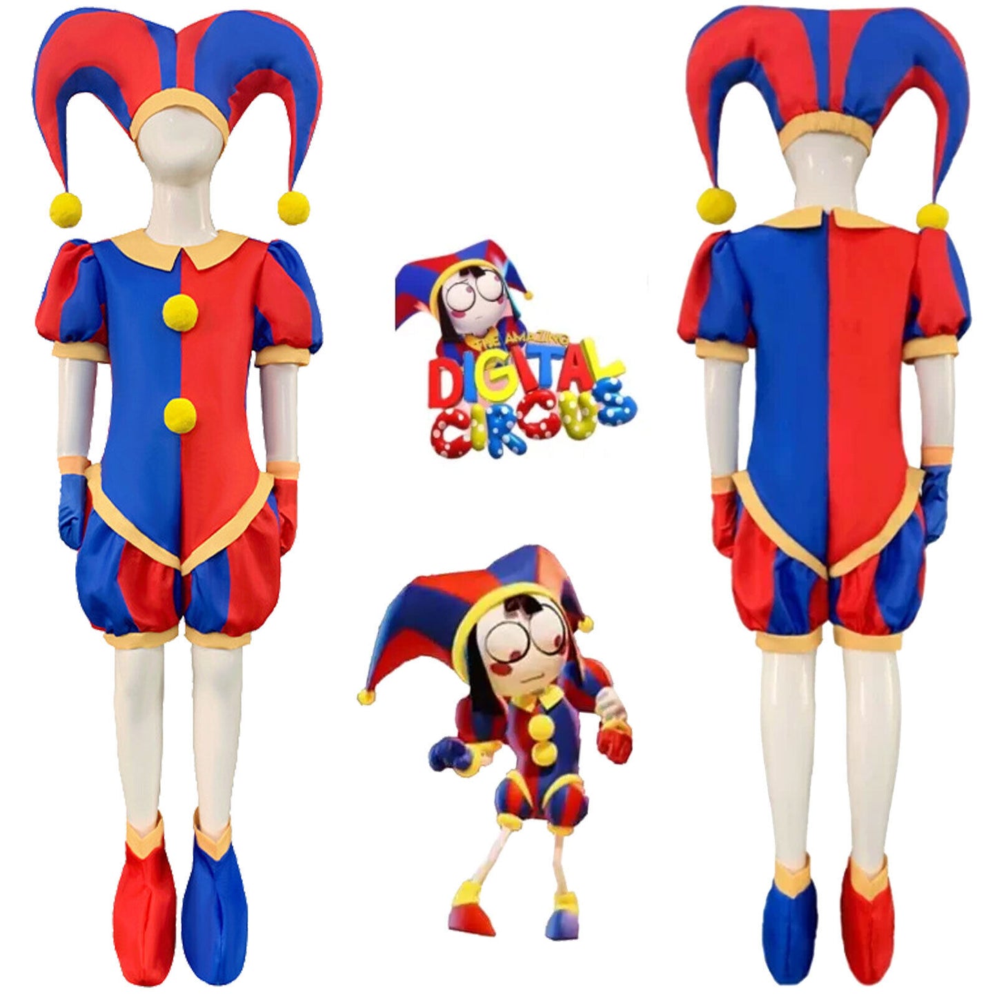 Kids The Amazing Digital Circus Pomni Cosplay Costume Jumpsuit Party Outfits