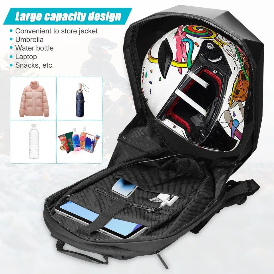 LED Backpack Motorcycle Riding Backpack Travel Daypack Storage Bag